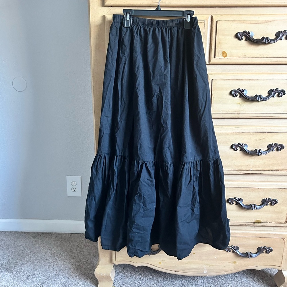 100% cotton poplin Black Maxi Skirt / Aerie
